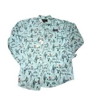 NWT Rock&Roll Denim MEN XL Western Pearl Snap Shirt cactus Desert Ranch (AI9)